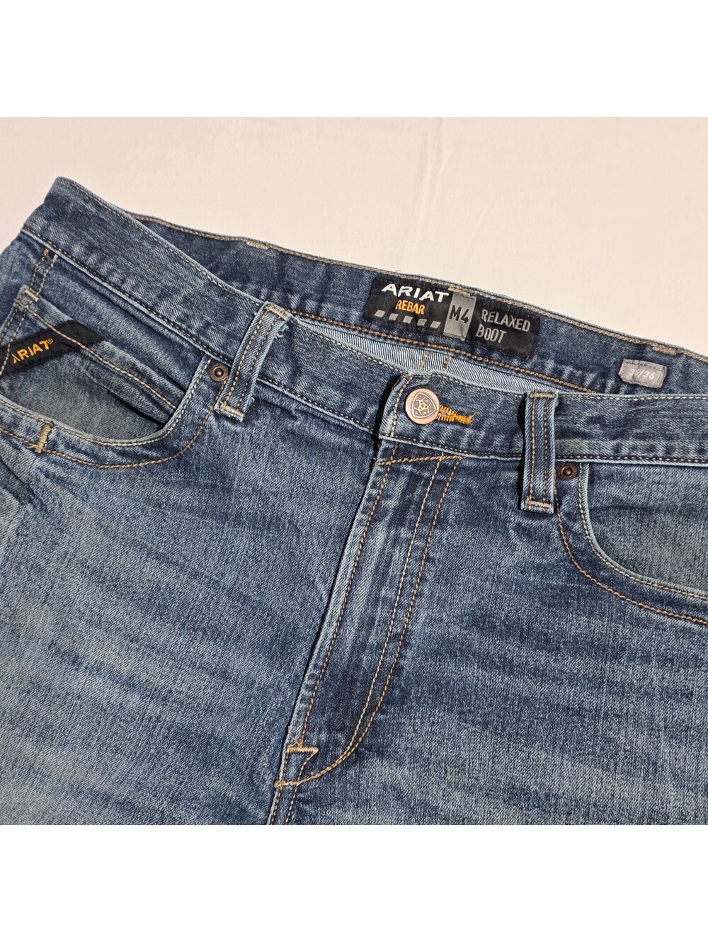 Ariat Rebar M4 Relaxed Boot Men's Jeans Size 36x36 Tall Blue Denim